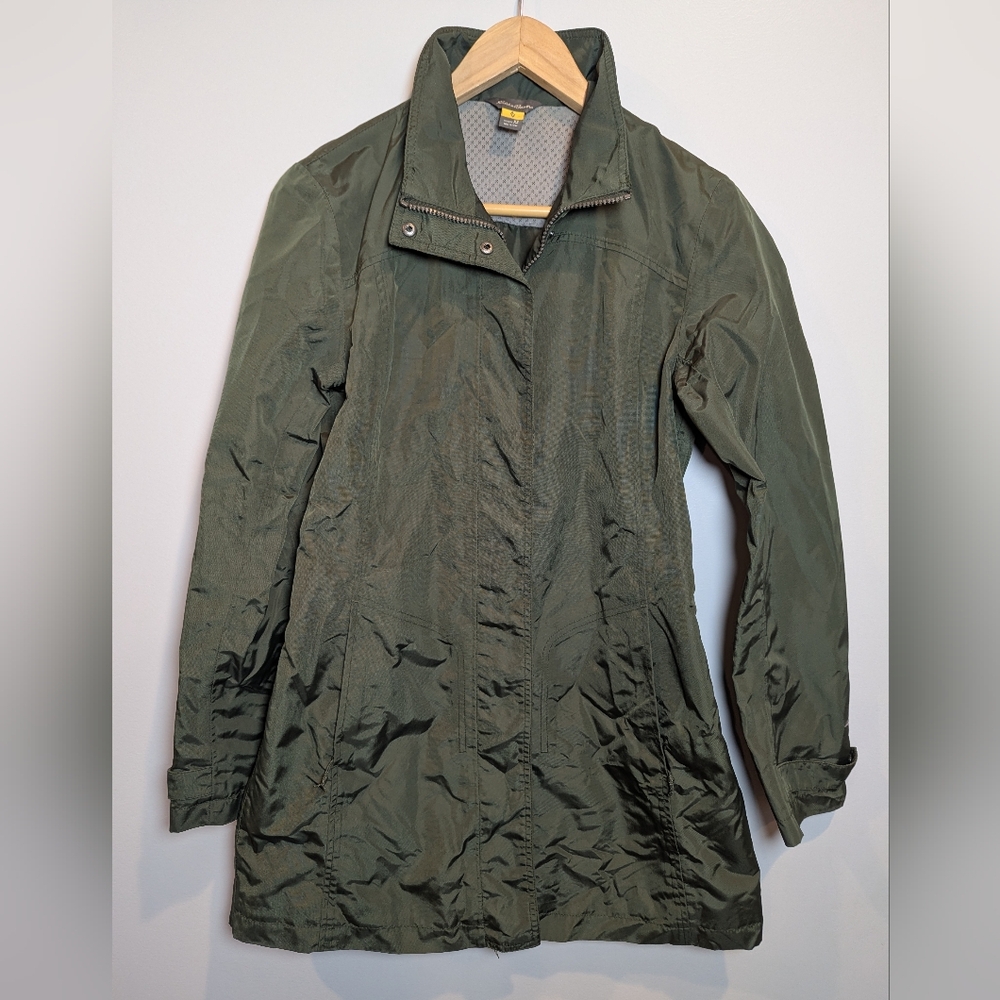 Eddie Bauer Women's Size XS Travex Jacket Army Green Full Zip Travel Coat